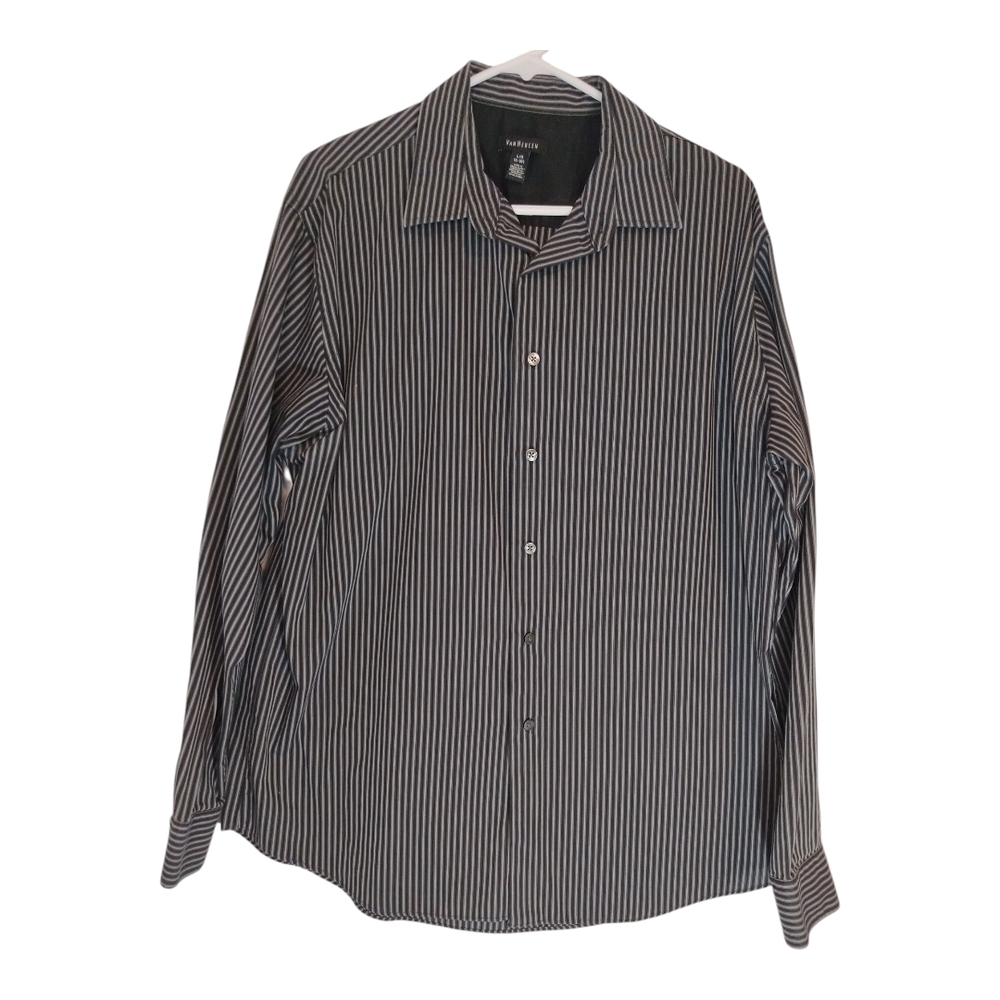 Van Heusen Men's Dark Striped Dress Shirt